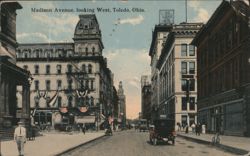 Madison Avenue, looking West, Toledo, Ohio Postcard