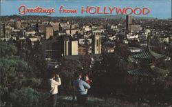 Greetings from Hollywood Hills Panoramic View Postcard