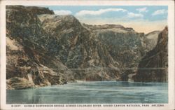 Kaibab Suspension Bridge, Colorado River, Grand Canyon Postcard