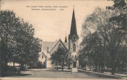 The Church from Campus, Dean Academy, Franklin, MA Postcard