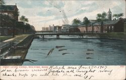 First Level Canal, Holyoke, Mass. Postcard