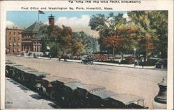 Post Office & Washington Sq. Park, Haverhill, Mass. Postcard