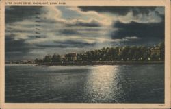 Lynn Shore Drive Moonlight, Lynn, MA Postcard