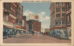 Merrimack Street, Lowell, Massachusetts Postcard