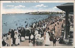 The Day of Rest at Revere Beach, Mass. Postcard