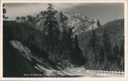 Castle Crags Road with Mountain Peaks Postcard