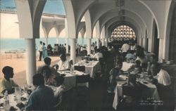 Hotel Mocambo Dining Area & Beach View Postcard