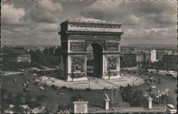 Arc de Triomphe de l'Étoile, Paris Traffic Circle Postcard