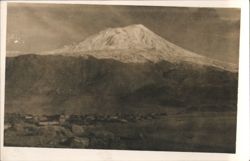Mount Ararat, Snow-Capped Peak & Village, Turkey Postcard