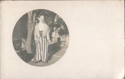 Child in Patriotic Costume, Stripes & Star Postcard