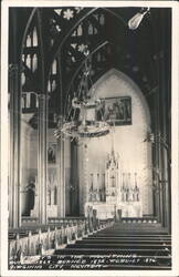 St. Mary's in the Mountains Church Interior, Virginia City Postcard