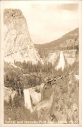 Vernal and Nevada Falls From Sierra Point Postcard