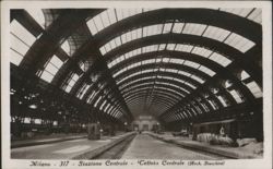 Milan Central Station Roof, Arch. Stacchini Postcard