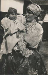 Young Mother of Mohács in Sunday Attire Postcard