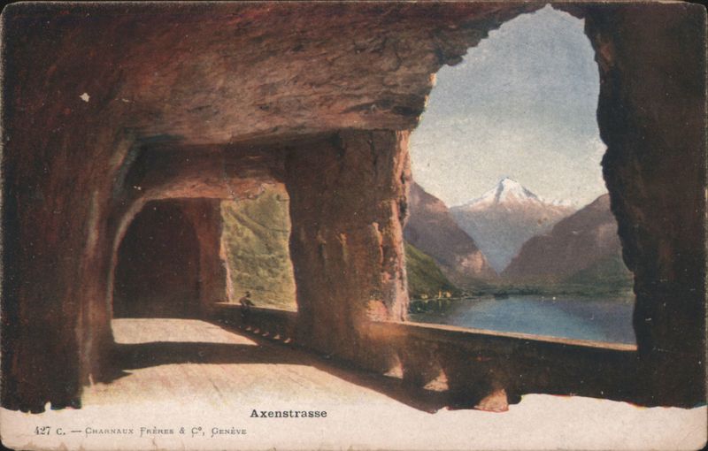 Axenstrasse Tunnel View, Lake & Mountains Switzerland