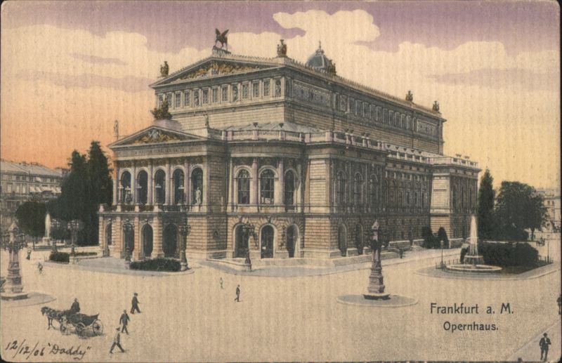 Opernhaus, Frankfurt am Main, Germany - L. Klement Aquarell