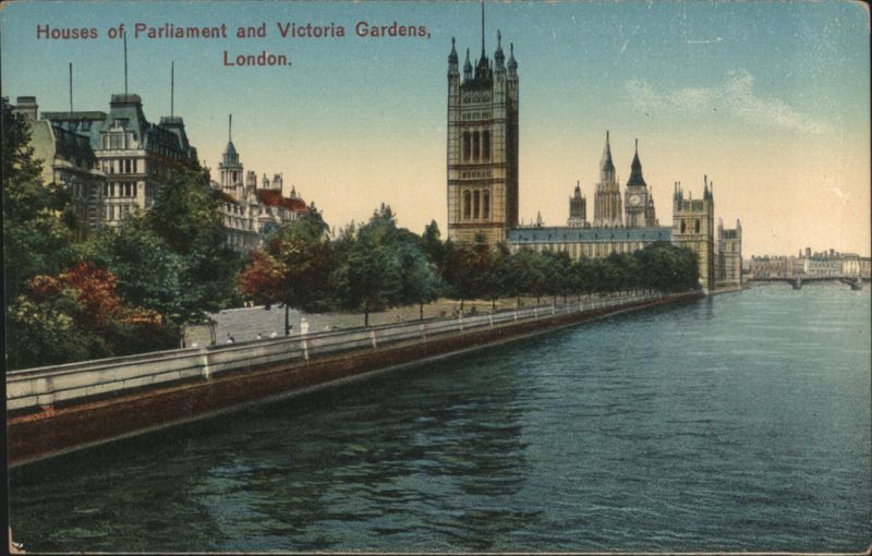 Houses of Parliament & Victoria Gardens, London United Kingdom