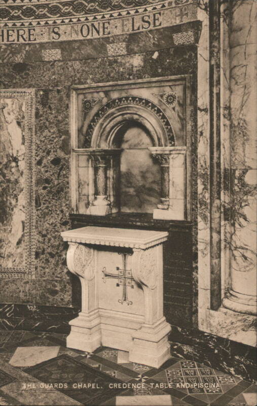 The Guards' Chapel, Credence Table and Piscina London England