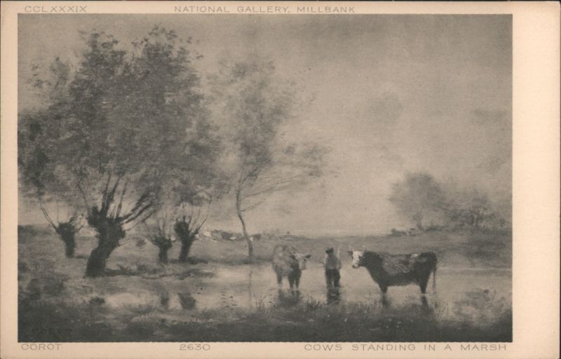 Cows Standing in a Marsh, National Gallery COROT Cows & Cattle