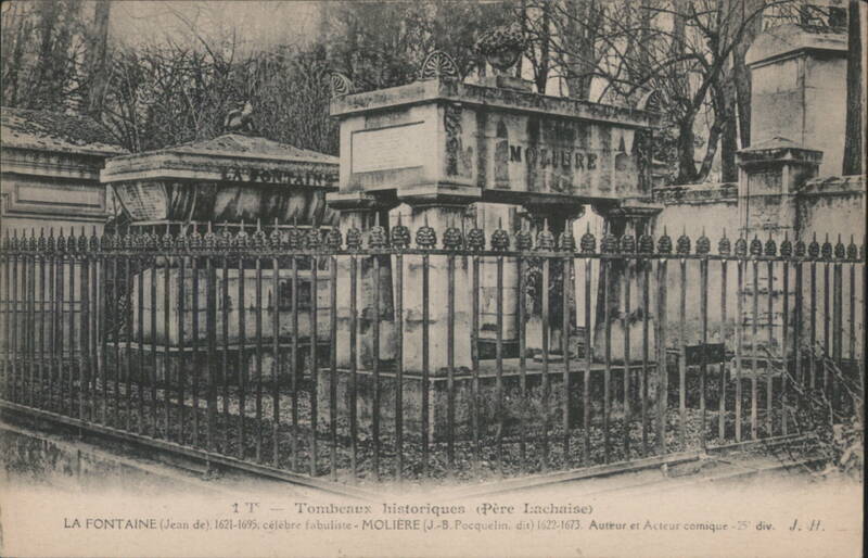 Tombs of La Fontaine & Molière, Père Lachaise Cemetery Paris France
