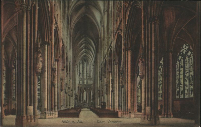 Cologne Cathedral Interior, Nave and Vaulted Ceilings Köln Germany