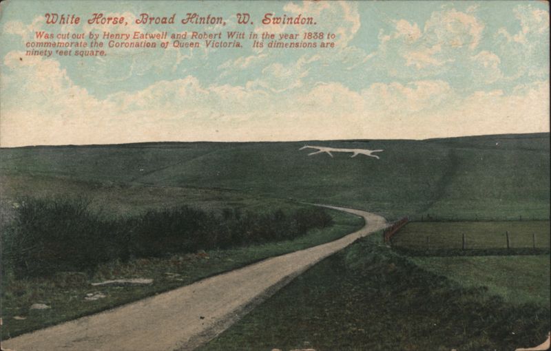 White Horse, Broad Hinton, W. Swindon - 1838 Coronation United Kingdom