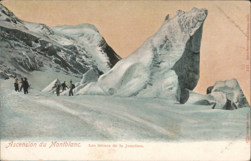 Ascension du Montblanc. Les Séracs de la Jonction.