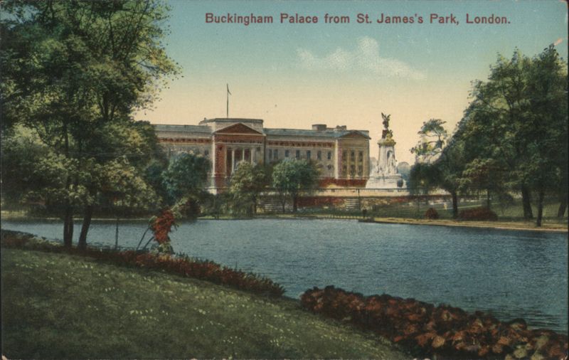 Buckingham Palace from St. James's Park, London United Kingdom
