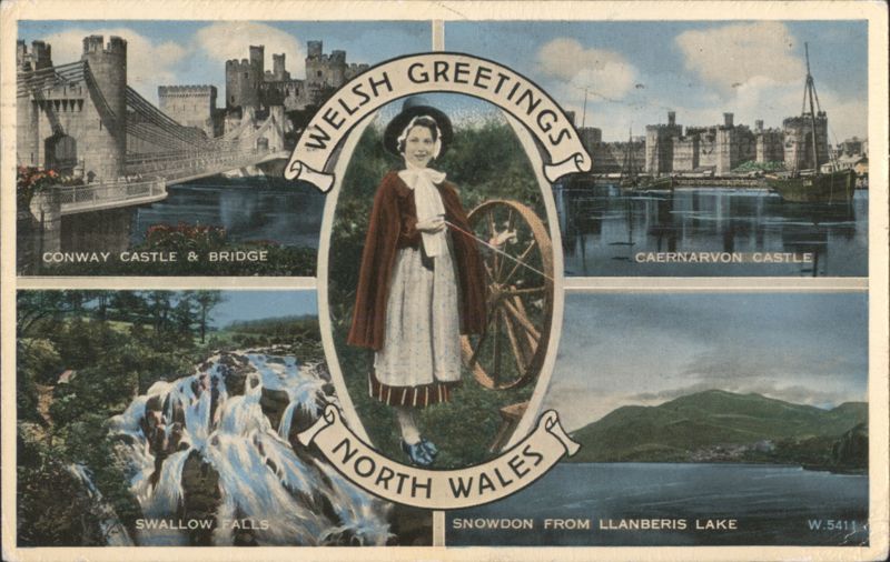 Welsh Greetings North Wales Castles Waterfalls Snowdon