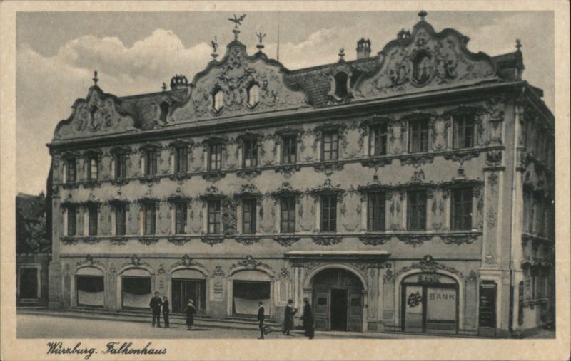 Würzburg Falkenhaus Ornate Baroque Building Bank Germany