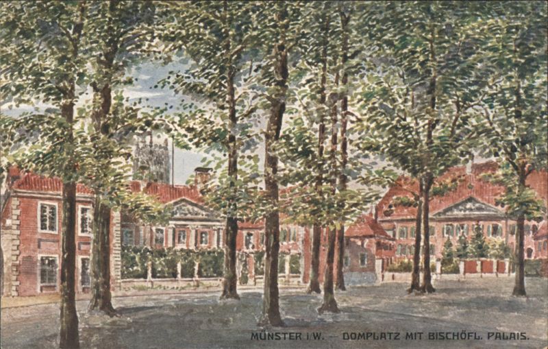 Münster i. W. Domplatz with Episcopal Palace Germany