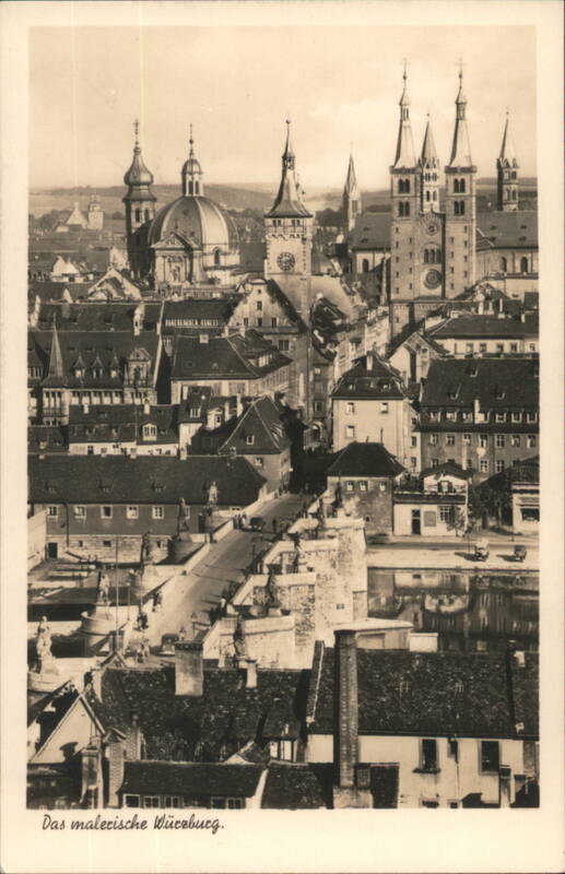 Würzburg Cityscape with Main River and Alte Mainbrücke Germany
