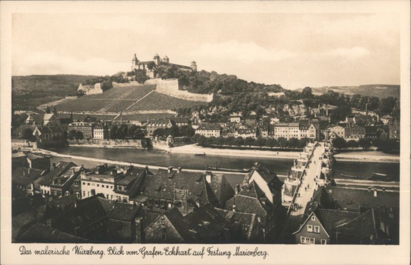 Würzburg, Festung Marienberg, View from Grafen Eckhart Germany