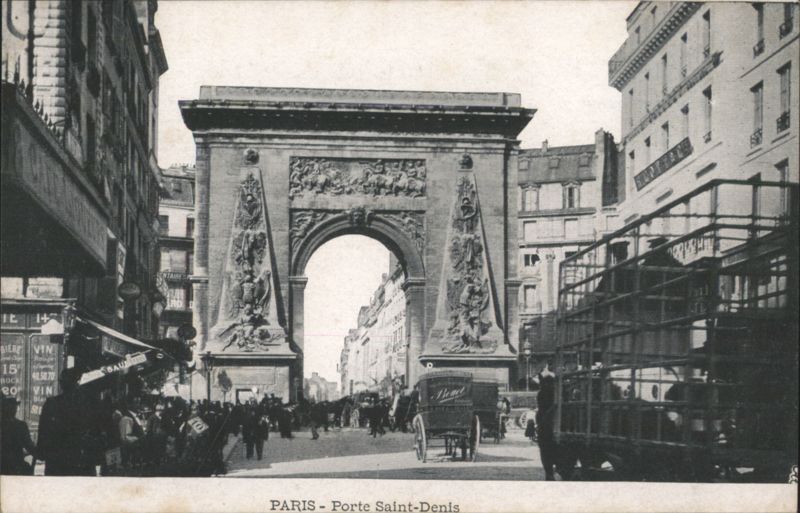 Porte Saint-Denis, Paris Street Scene France