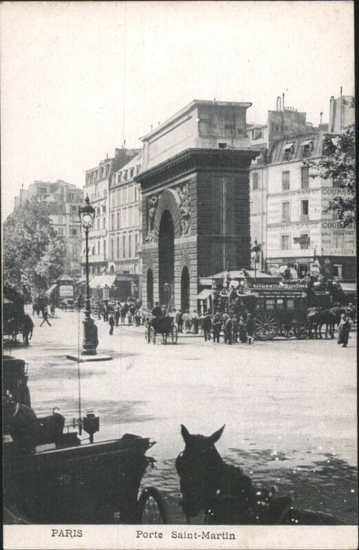Porte Saint-Martin Arch, Paris Street Scene France