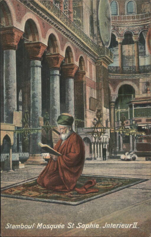 Stamboul: Hagia Sophia Mosque Interior, Praying Man Istanbul Turkey