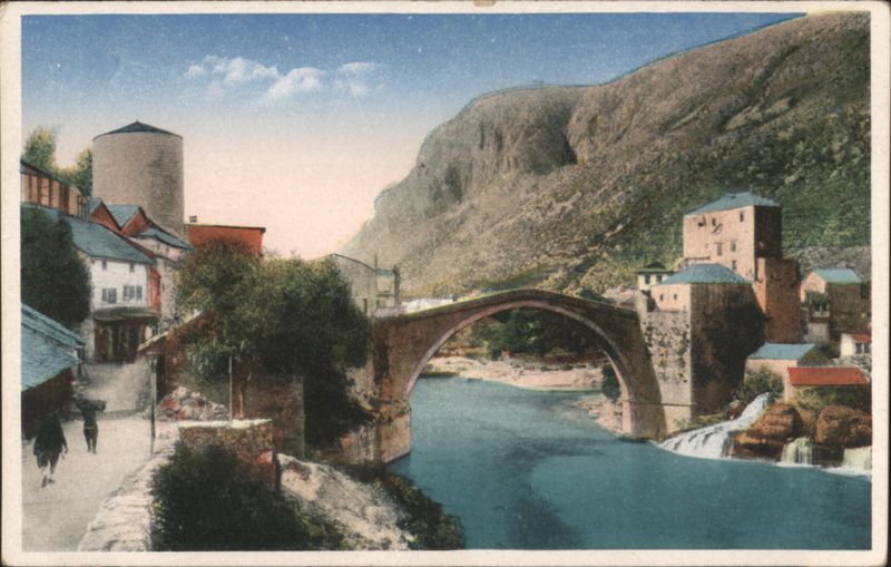 Mostar, Stari Most (Old Bridge) over Neretva River Bosnia and Herzegovina
