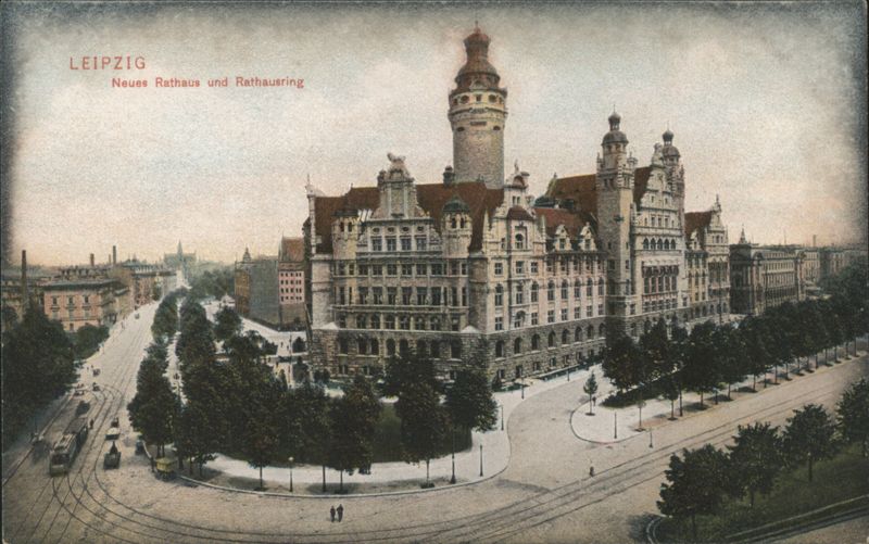 Neues Rathaus und Rathausring, Leipzig Germany