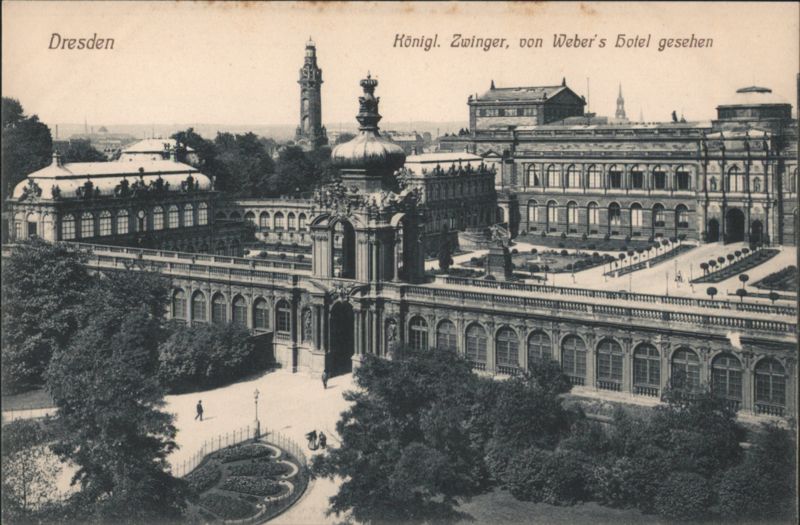 Dresden, Zwinger Palace from Weber's Hotel Germany