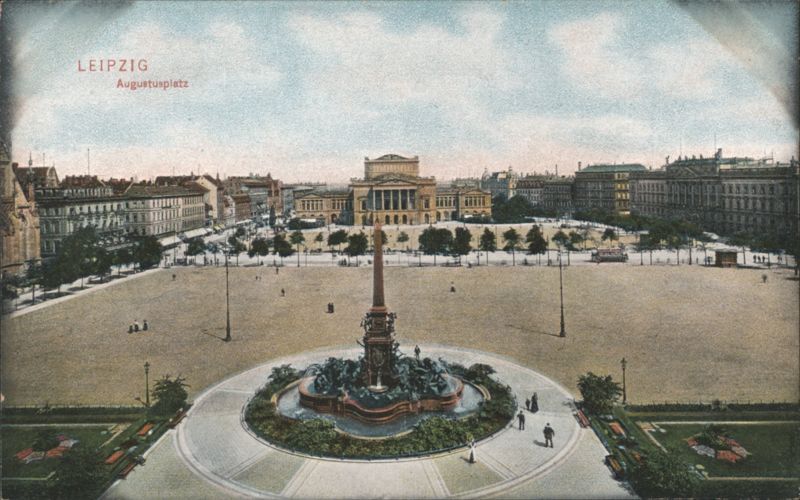 Leipzig Augustusplatz, Monument and Opera House Germany