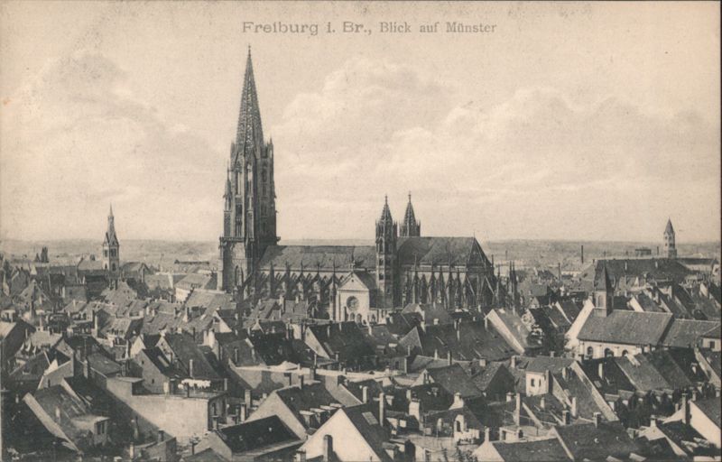 Freiburg i. Br. Münster, Panoramic City View Germany