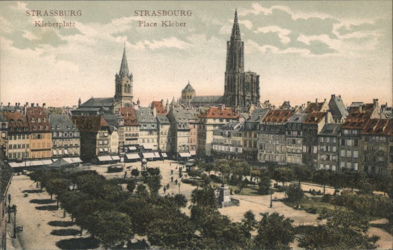 Strassburg Kleberplatz, Cathedral and Church Towers France