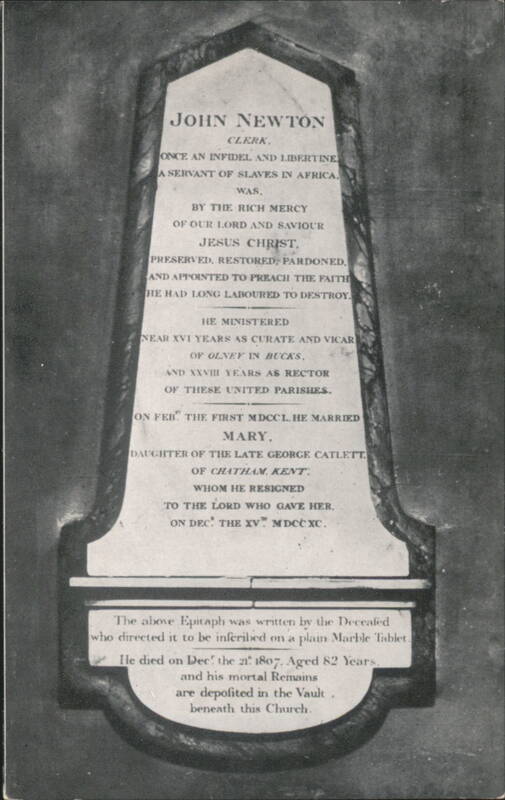 John Newton Epitaph, St. Sepulchre Church, London United Kingdom
