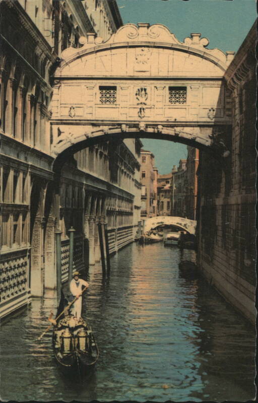 Bridge of Sighs, Gondola on Canal Venice Italy