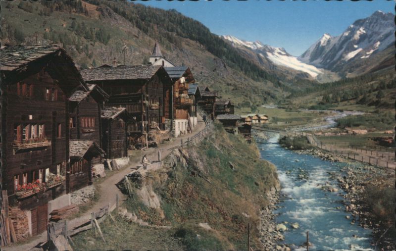 Blatten im Lötschental Village & River, Swiss Alps Switzerland