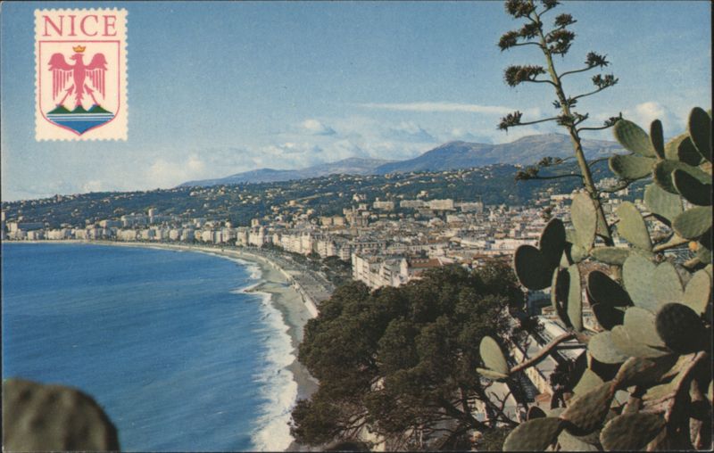 Nice French Riviera Coastal City View with Cactus France