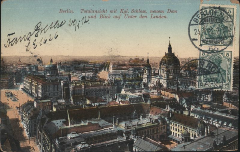 Berlin Total View Royal Palace New Cathedral Unter den Linden Germany
