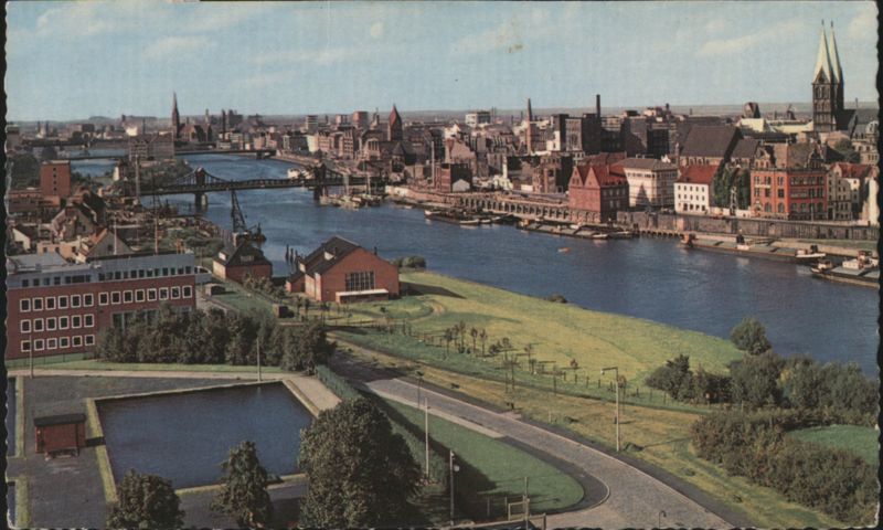 Bremen, Weser River and City View Germany
