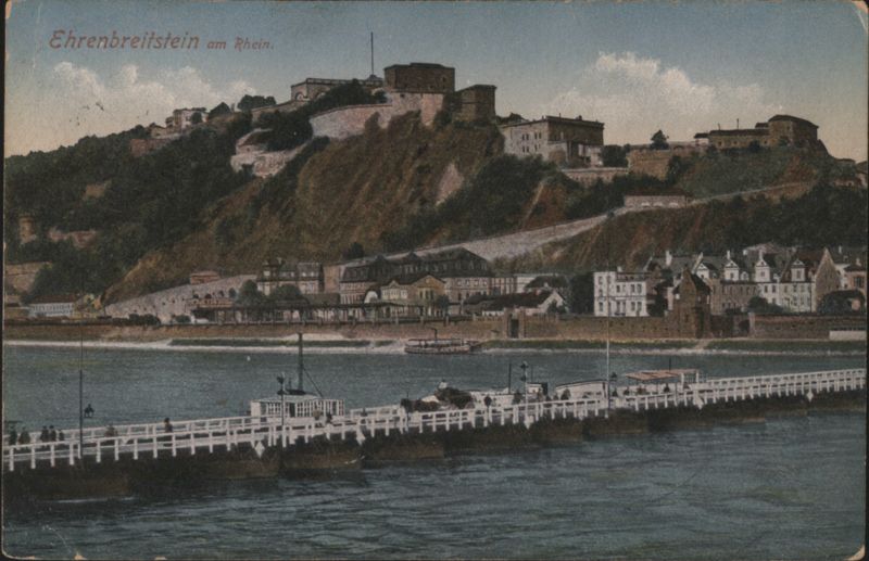 Ehrenbreitstein Koblenz Rhein Pontoon Bridge Germany