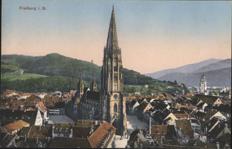 Freiburg i. B. Cathedral & City View Germany